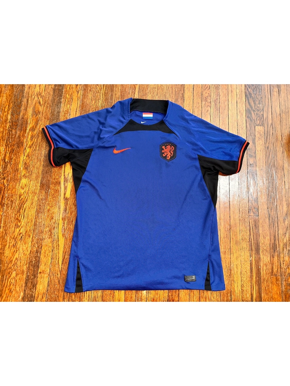 New Large Nike Netherlands 2022/23 Stadium Away Soccer Jersey Blue DN0693-455